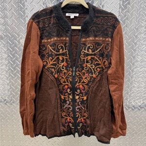 North Style Vintage Multicolor Zippered Sweater